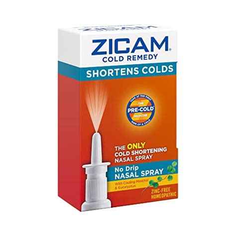 Zicam Cold Remedy No Drip Nasal Spray With Cooling Menthol And Eucalyptus Homeopathic Zinc Free