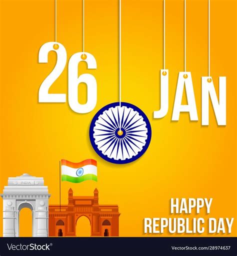 illustration of 26th january happy republic day of india vector creative poster background with