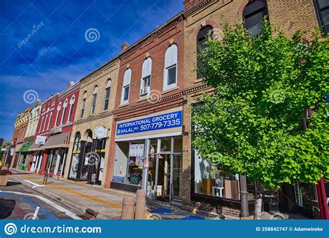 Historic Storefronts And Buildings In Downtown Mankato Mn Editorial
