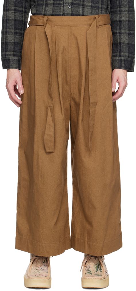 Naked Famous Denim Ssense Exclusive Brown Trousers Ssense Uk