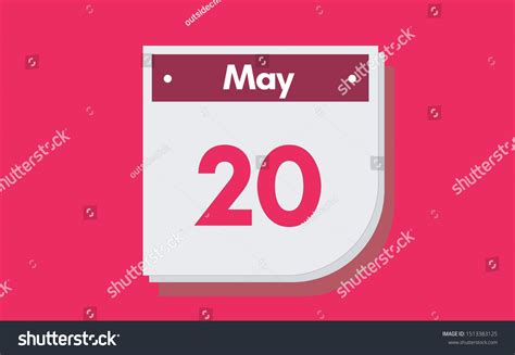 May 20th Calendar Icon Day 20 Of Month Vector Royalty Free Stock