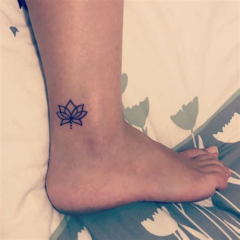 Small Lotus Flower Ankle Tattoo Flower Tattoo On Ankle Ankle Tattoos