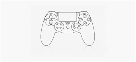 Playstation Controller Outline Sketch Coloring Page