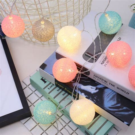 Cotton Ball Fairy Lights Led Battery Operated String Fairy Light For