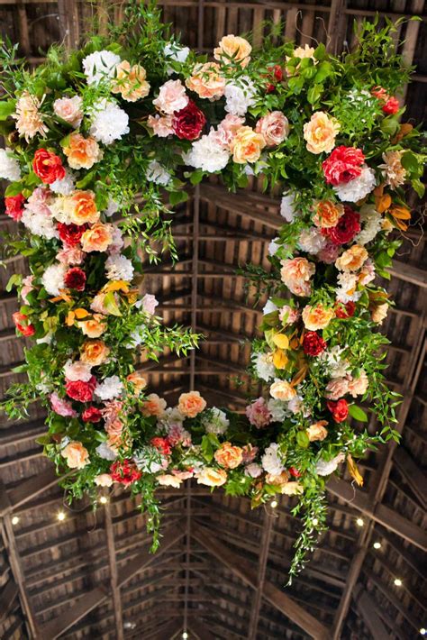 Suspended Floralhanging Floral Chandelier The Wedding Story Of Kelly