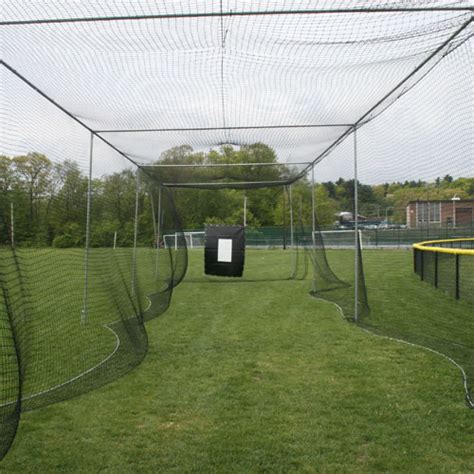 Heater sports xtender 36' baseball and softball batting cage net and frame, with built in pitching machine harness for safety (machine not included). Outdoor Batting Cages for Sale | On Deck Sports