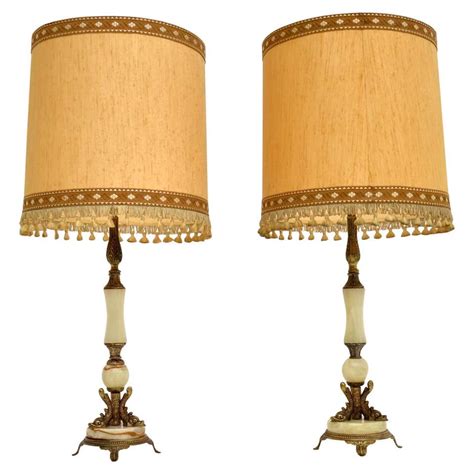 Pair Of Italian Antique Brass Table Lamps At 1stdibs