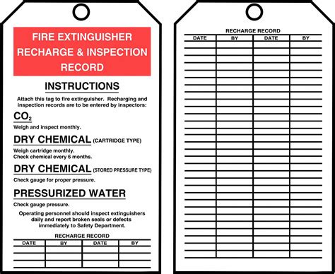 Fire Extinguisher Monthly Inspection Sheets Monthly Fire Extinguisher