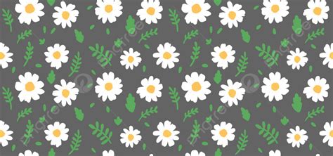 Hand Drawn Cute Daisy Flowers Simple Pattern Illustration Background