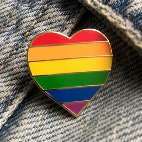 Lgbt Rainbow Gay Pride Flag Enamel Pin Badge Etsy