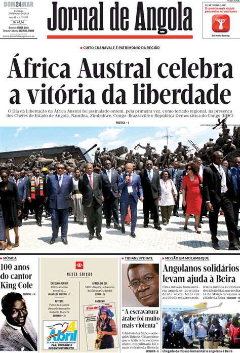Jornal De Angola S Bado De Mar O De