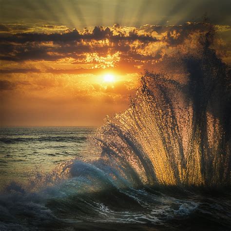 Sunset Wave 2 040615 Jersey Waves Sunset Ocean Photography