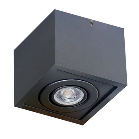 Plafon Led Sobrepor Spot Aluminio L Mpada Led Dicroica Preto