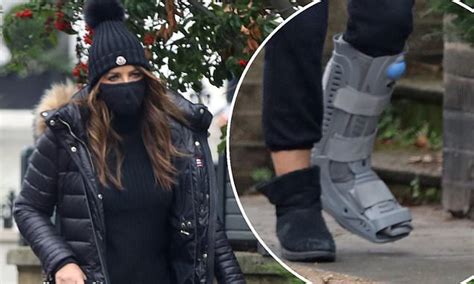 Elizabeth Hurley Steps Out With Medical Boot Following Ankle Injury In