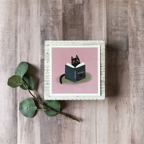 Black Cat Potions 5x5 Inch Art Print Etsy