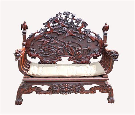 A Carved Hardwood Chinese Bench Because You Dont Do New