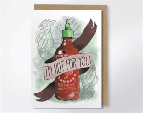 Im Hot For You Sriracha Greeting Card Valentines Etsy Valentine