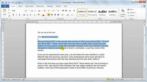 Microsoft Word 2010 Text Basics Tutorial 5 Youtube