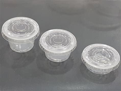 Greendale Round Disposable Plastic Dip Containers For Event And Party