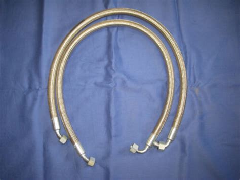 Mg Pair Mgb Stainless Steel Oil Cooler Hoses 1962 67 Both Same Length