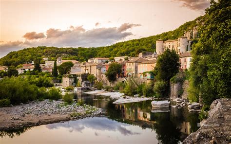 The Ardèche And The Village Of Vogüé At Sunset Bing Wallpapers Sonu Rai