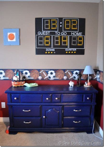 Birth Stats Scoreboard With Sew Dang Cute Boy Decor Kids Bedroom