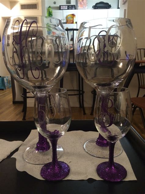 Personalized Large Wine Glass Centerpieces