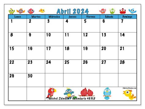 Calendario Abril 2024 483 Michel Zbinden Es