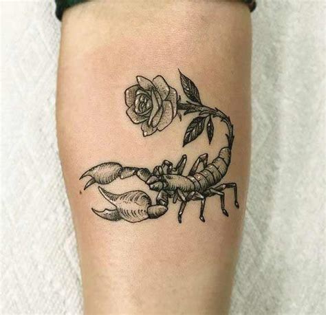 girly scorpion flower tattoos