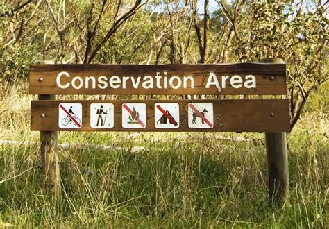Conservation Area A Wooden Sign Of A Conservation Area In The