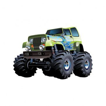 A Green Monster Truck With Big Tires