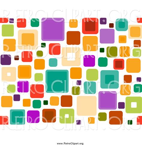 Clipart Of A Retro Funky Seamless Pattern Of Squares Over White By Bnp