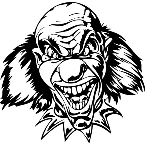 Black and white Scary, Freaky Clown Faces Coloring Book ...