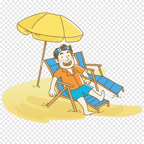 Кресло Recliner Шезлонг мультфильм Островной тур Мультипликационный персонаж пляж Png Pngegg