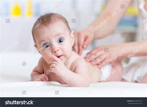 Mother Massaging Baby Infant Bed Home Stock Photo Shutterstock