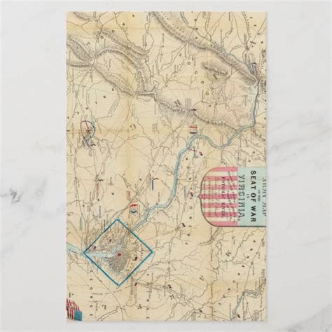 Vintage Northern Virginia Civil War Map 1862