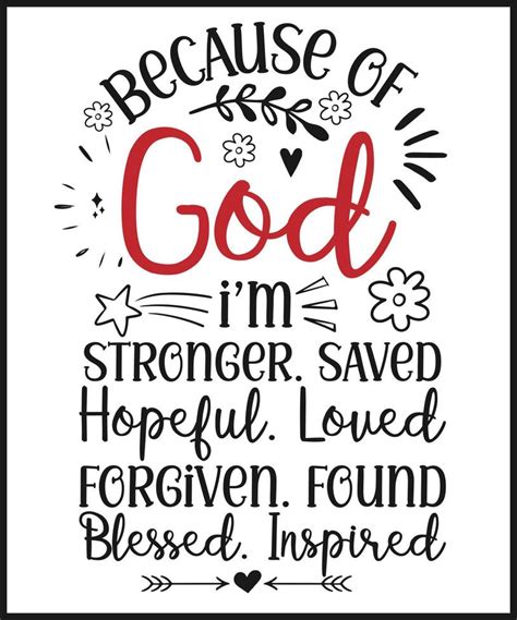 Because Of God I Am Stronger Christian Sayings And Bible Verse