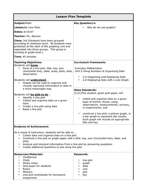 2nd Grade Common Core Lesson Plan Template By Math Tech Connections Rey Arnold 2nd Grade