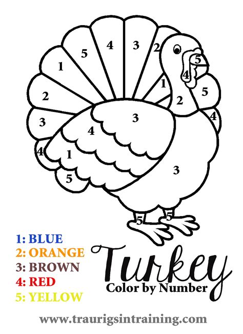 This day is celebrated to give thanks for the blessing of a plentiful harvest. 6 Best Images of Free Printable Color By Number Turkey ...