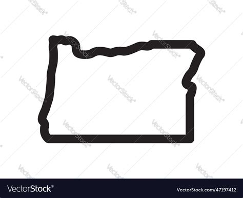 Oregon State Map Shape Outline Royalty Free Vector Image