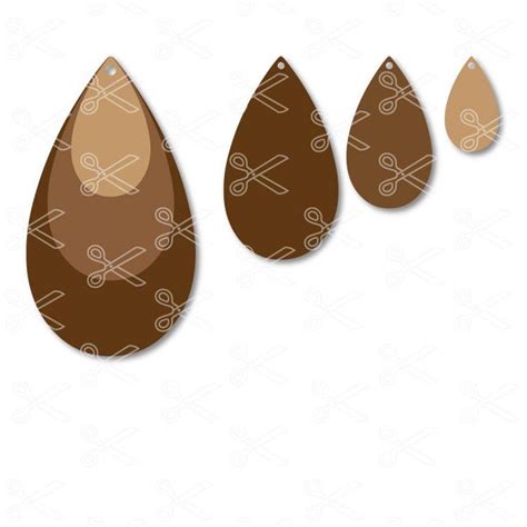 TearDrop Stacked earring SVG DXF | Diy leather earrings ...