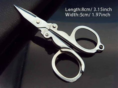 2021 portable folding scissors mini folding foldable scissors travel scissor color silver