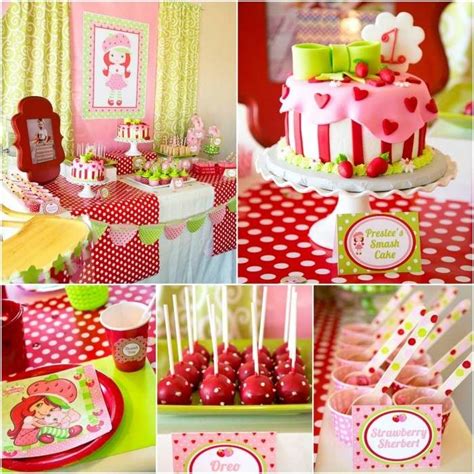 Strawberry Shortcake Themed 1st Birthday Party With Such Cute Ideas Via