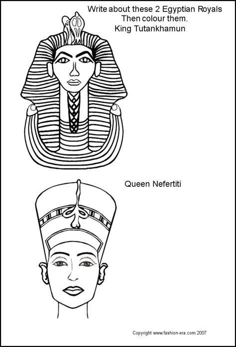 King Tut Mask Coloring Page