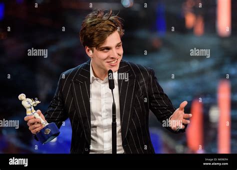 Munich Germany 19th Jan 2018 Actor Jonas Dassler Gives Thanks Onstage During The Award