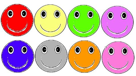 Learn Colours With Smiley Faces Colouring Page Youtube