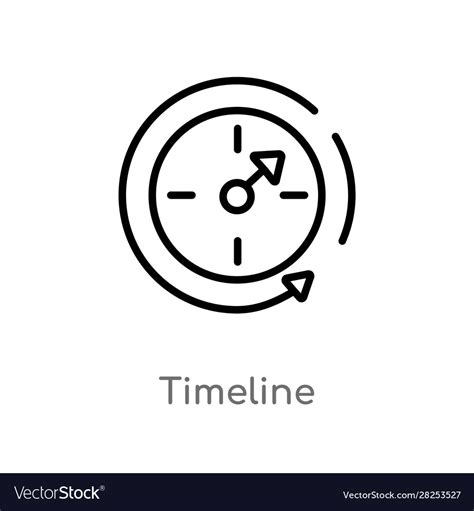 Outline Timeline Icon Isolated Black Simple Line Vector Image