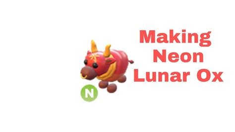 Making Neon Lunar Ox Adopt Me Itzgerryplaysyt Youtube