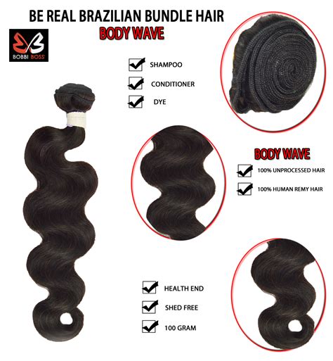 Bobbi Boss Be Real Unprocessed Brazilian Virgin Remy Human Hair Weave Combo Pk Body Wave