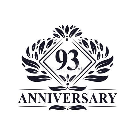 93rd Anniversary Celebration Luxurious 93 Years Anniversary Logo